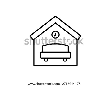 Accommodation outline icon isolated on white background.