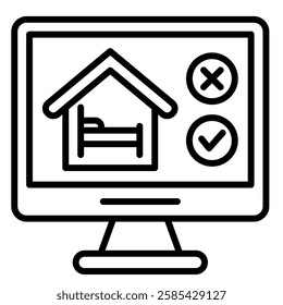 Accommodation Selection icon line vector illustration