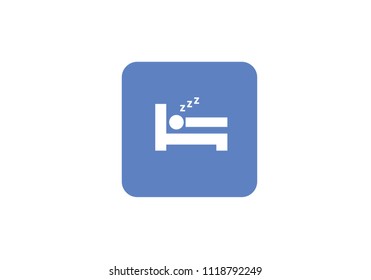 Accommodation sign bed pictogram sleep man stickman