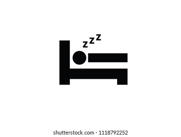 Accommodation sign bed pictogram sleep man stickman