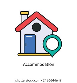 Accommodation vector Filled outline Design illustration. Symbol on White background EPS 10 File 