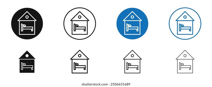 Icono de Vector de alojamiento en colores negro y azul