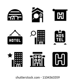Accommodation vector icon set. antarctic, luxury, pole and work icons vector illustration.
