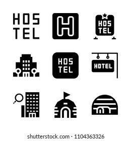 Accommodation vector icon set. entrance, antarctic, ice and wall icons vector illustration.