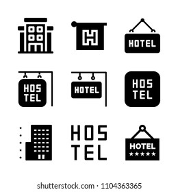 Accommodation vector icon set. flat, living, lifestyle and holiday icons vector illustration.