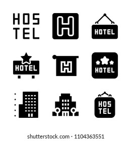 Accommodation vector icon set. furniture, comfort, indoors and dormitory icons vector illustration.