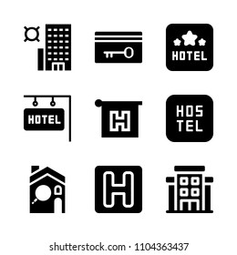 Accommodation vector icon set. happy, people, safety and hotel icons vector illustration.