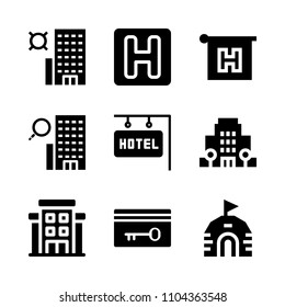 Accommodation vector icon set. job, key, door and ice icons vector illustration.