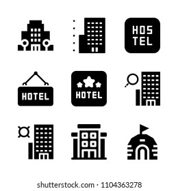 Accommodation vector icon set. lifestyle, frost, construction and vintage icons vector illustration.