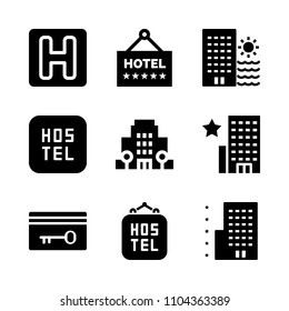 Accommodation vector icon set. living, hand, friends and indoors icons vector illustration.