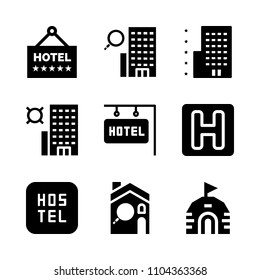 Accommodation vector icon set. luxury, relax, hotel and antarctic icons vector illustration.