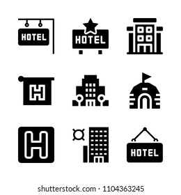Accommodation vector icon set. man, people, room and cartoon icons vector illustration.