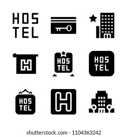 Accommodation vector icon set. nobody, modern, happy and vintage icons vector illustration.
