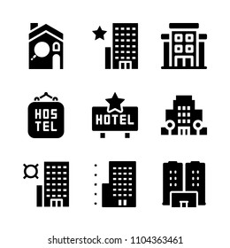 Accommodation vector icon set. suite, happy, vacation and card icons vector illustration.