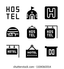 Accommodation vector icon set. together, room, luxury and season icons vector illustration.