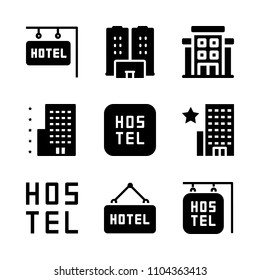 Accommodation vector icon set. tourist, hotel, holiday and lifestyle icons vector illustration.