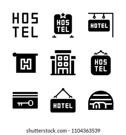 Accommodation vector icon set. university, tourist, property and privacy icons vector illustration.