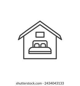 Accommodation Vector Line Icon illustration.