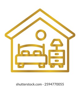 Accommodations Color gradient illustration vector icon which can easily modify or edit 