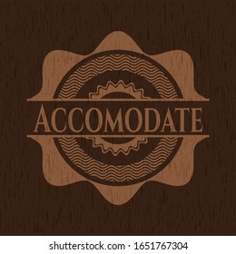Acomodar emblema de madera. Retro. Ilustración vectorial.