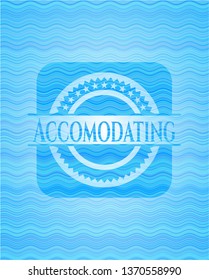 Accomodating water wave badge.