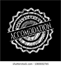 Accomodation chalk emblem written on a blackboard. Vector Illustration. Detailed.