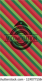 Accomodation christmas colors emblem.