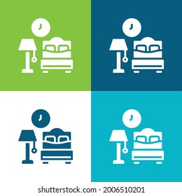 Accomodation Flat four color minimal icon set