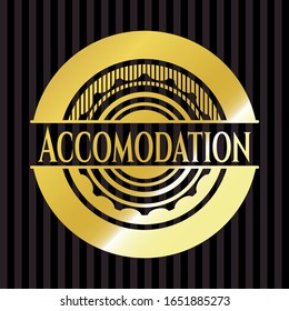 Accomodation gold badge. Vector Illustration. Detailed.