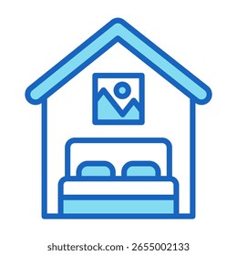 Icono de alojamiento Ilustración vectorial azul