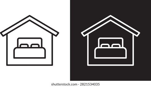 Accomodation icon clean thin illustration..