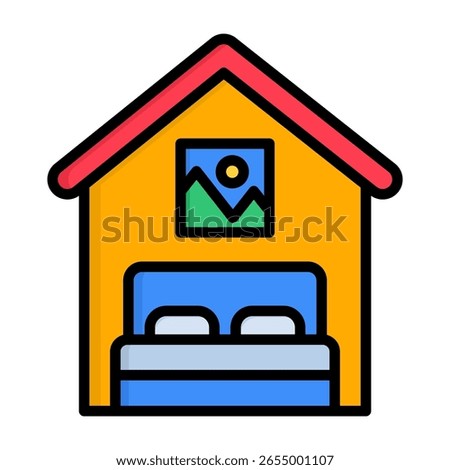 Accomodation Icon Lineal Color Vector Illustration