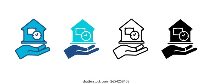 Accomodation Icon Set With Multiple Styles. Vector Illustration