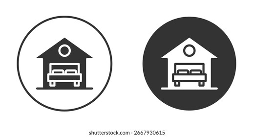 Símbolo de la silueta del icono del alojamiento. Vector aislado ilustración