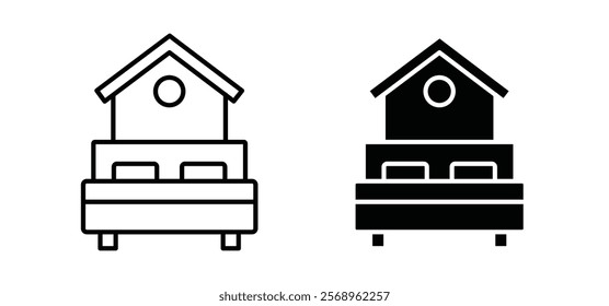 Accomodation icons in black and white colors