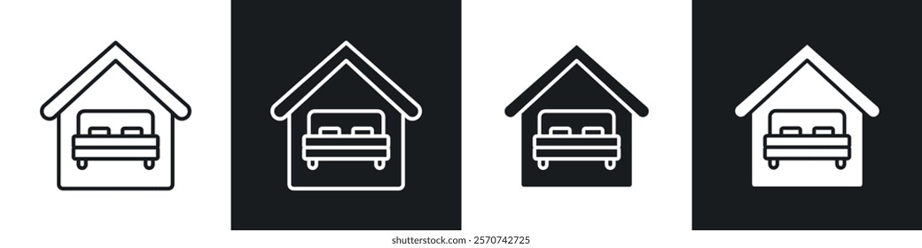 Accomodation icons in Thin line black color. flat simple vector symbols illustration.