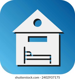 Accomodation Vector Glyph Gradient Background Icon For Personal And Commercial Use.
