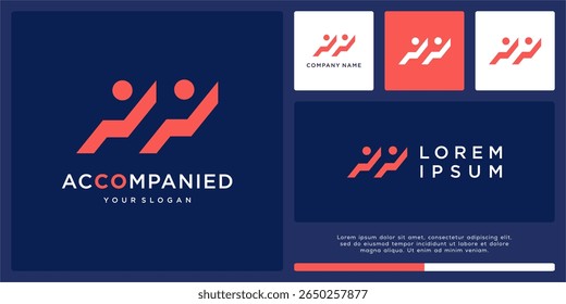 Plantilla de diseño de logotipo de personas acompañadas