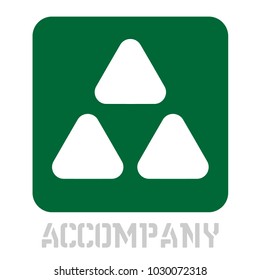 Accompany conceptual graphic icon. Design language element, graphic sign.