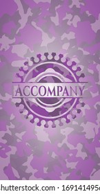 Accompany pink and purple on camo pattern. Vector Illustration. Detailed.