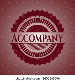 Accompany red emblem. Retro. Vector Illustration. Detailed.