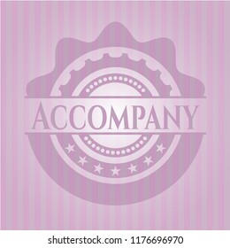 Accompany retro style pink emblem