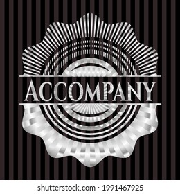 Accompany silver emblem. Vector Illustration. Mosaic. 