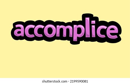 ACCOMPANYING writing vector design on a yellow background very simple and very cool