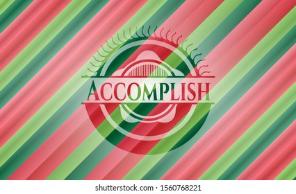 Accomplish christmas emblem background. Vector Illustration. Detailed.