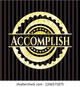 Accomplish gold shiny emblem