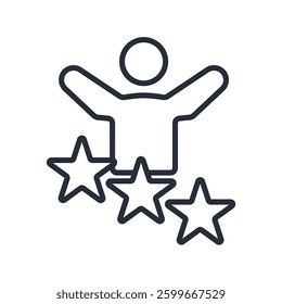 accomplish icon. vector.Editable stroke.linear style sign for use web design,logo.Symbol illustration.