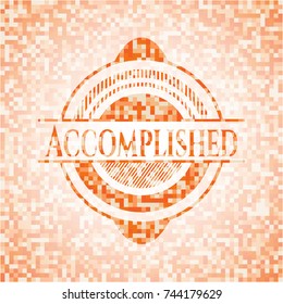 Accomplished abstract orange mosaic emblem