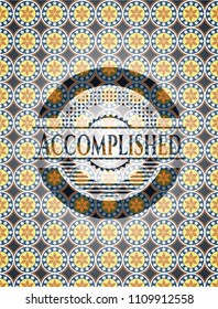 Accomplished arabesque emblem background. arabic decoration.
