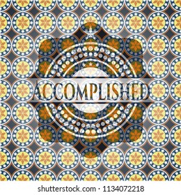 Accomplished arabesque style badge. arabic decoration.